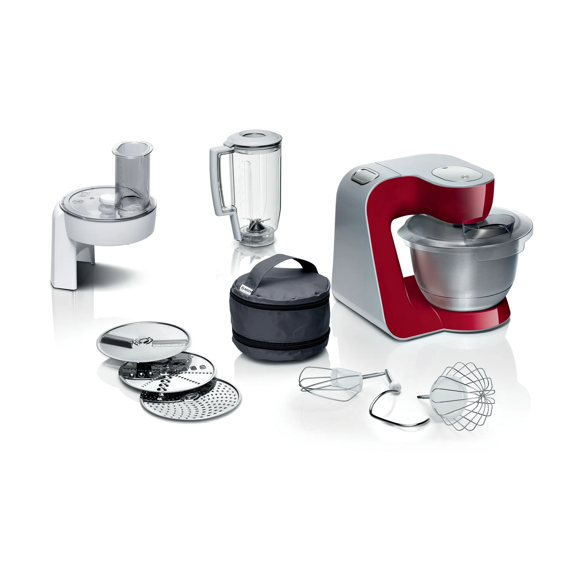 Bosch Serie 4 MUM 5 kitchen machine 1000W, Red-silver Bosch