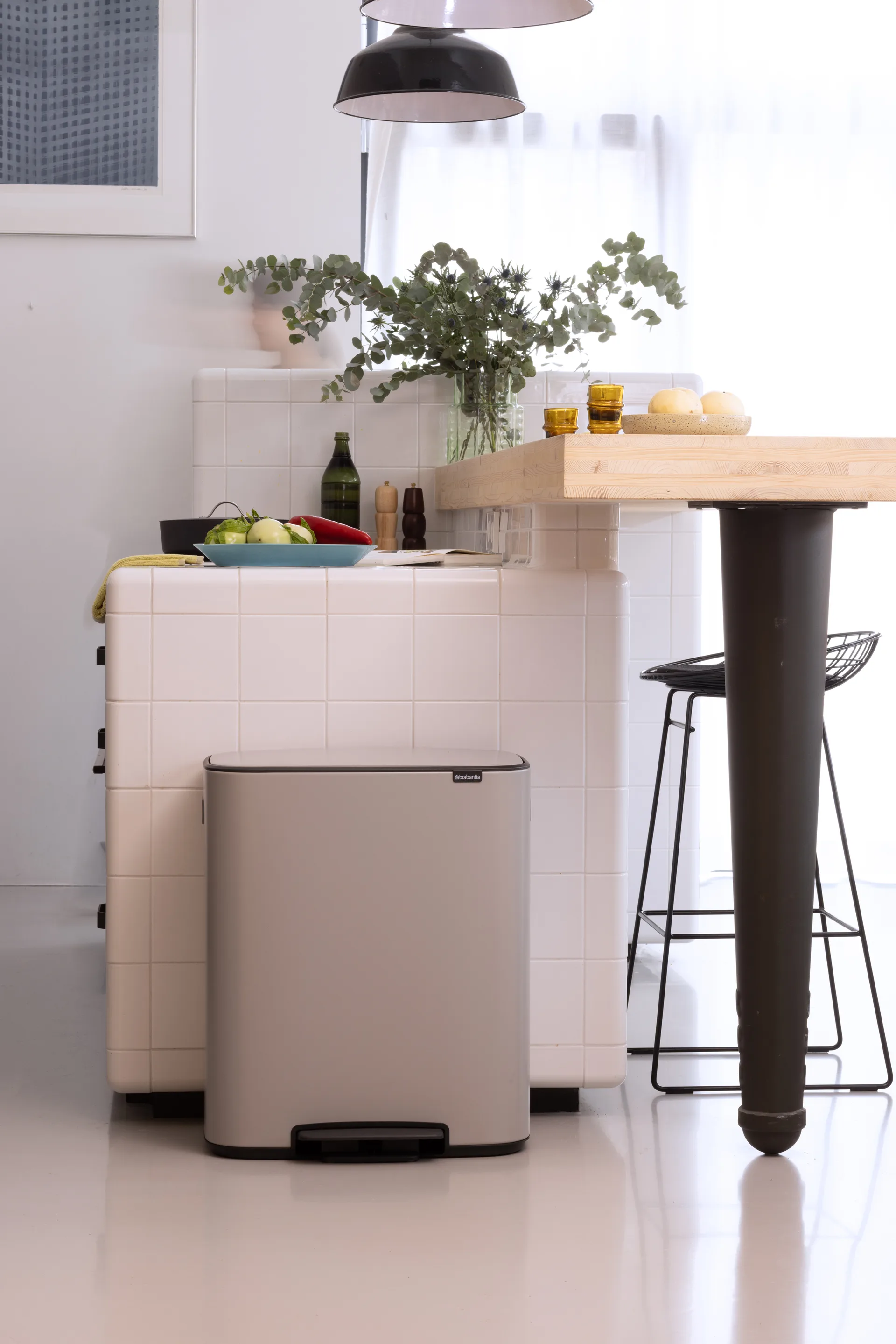 Bo pedal bin 2x30 L, Soft grey Brabantia