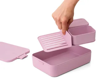 Make & Take bento lunch box large 2 L - Lilac Pink - Brabantia