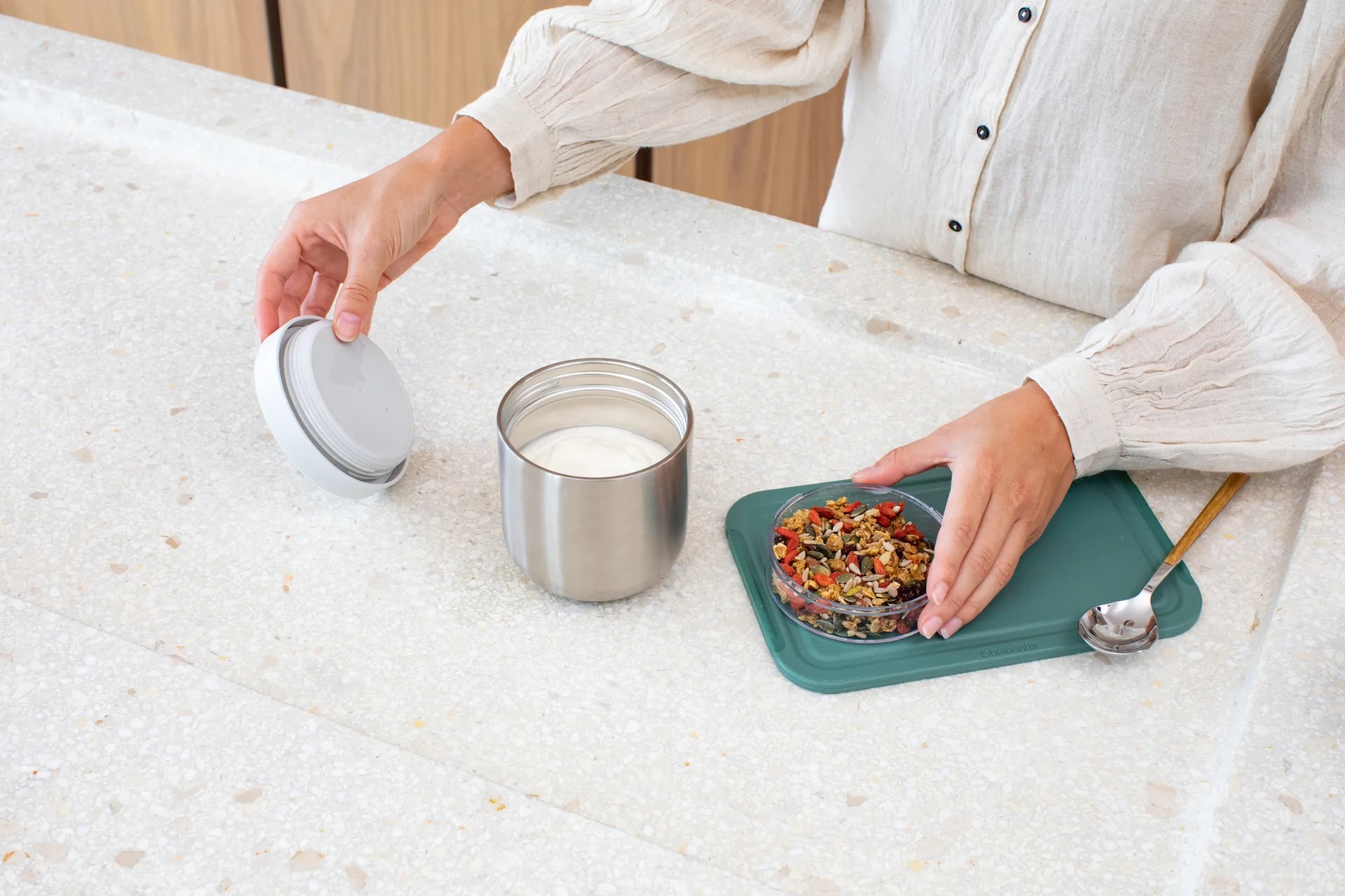 Make & Take food thermos 0.5 L, Light grey Brabantia