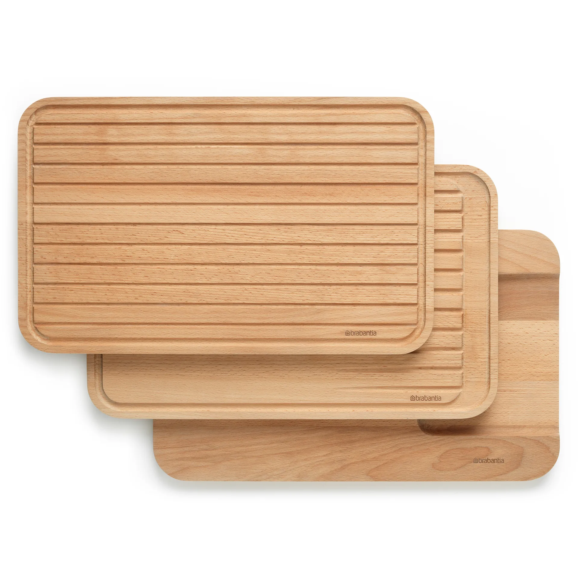 Profile cutting board 3-pack, Beech wood Brabantia