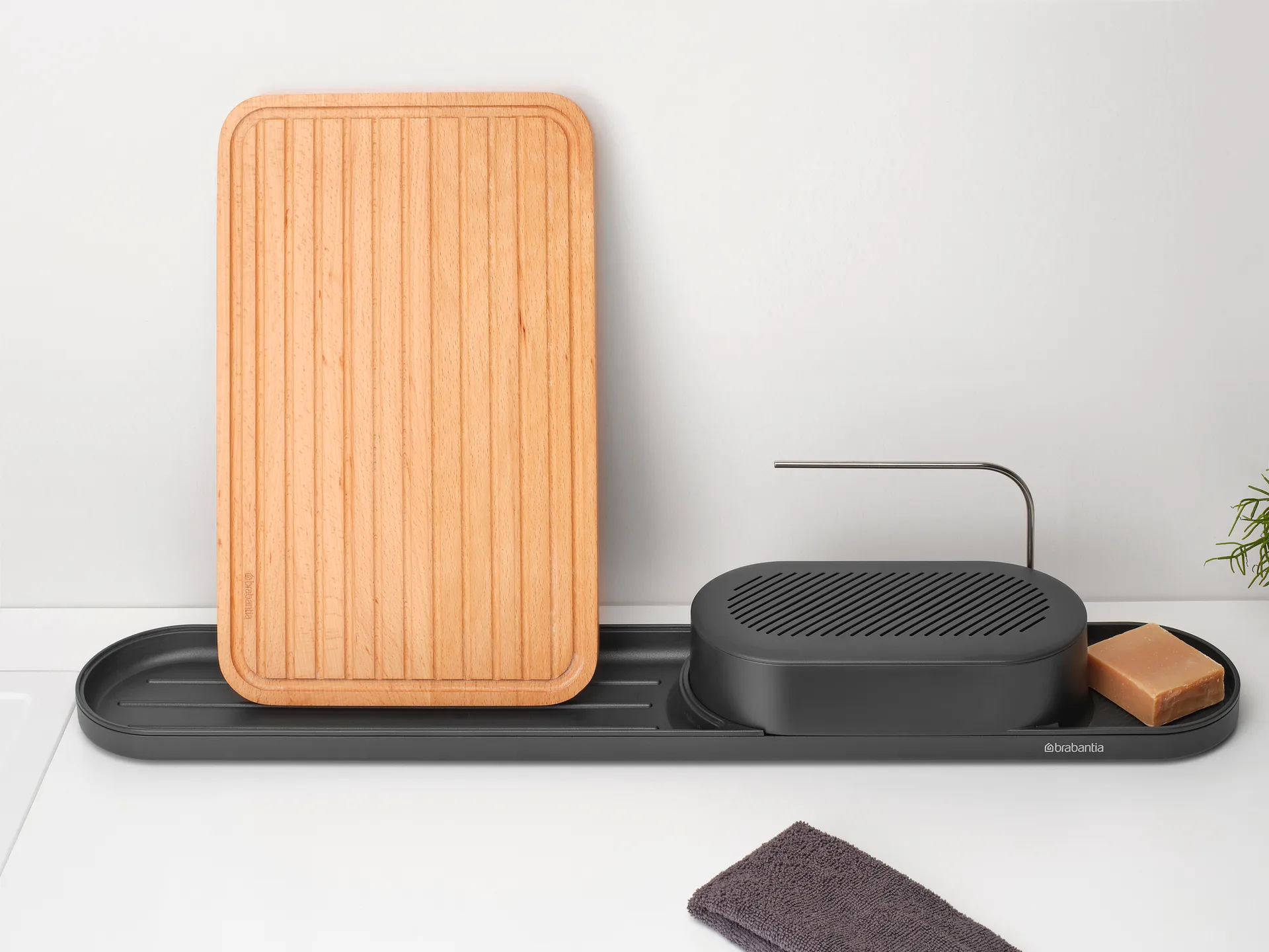 SinkStyle sink organiser set 2 pieces, Mineral Infinite Grey Brabantia