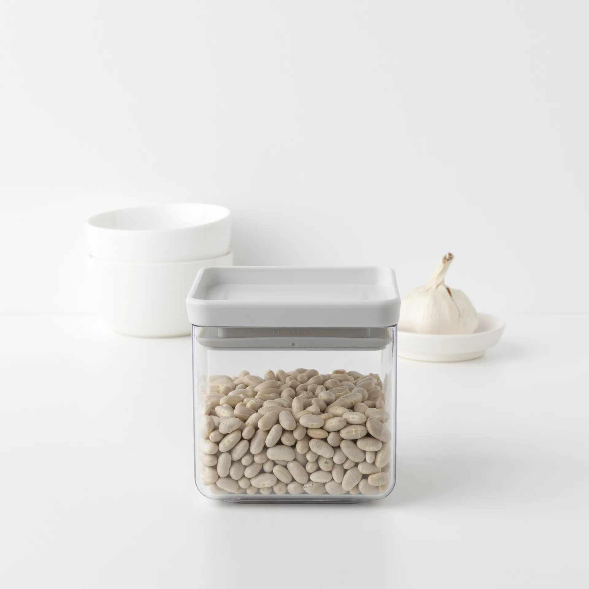 TASTY+ square storage jar 0.7 L, Light grey Brabantia