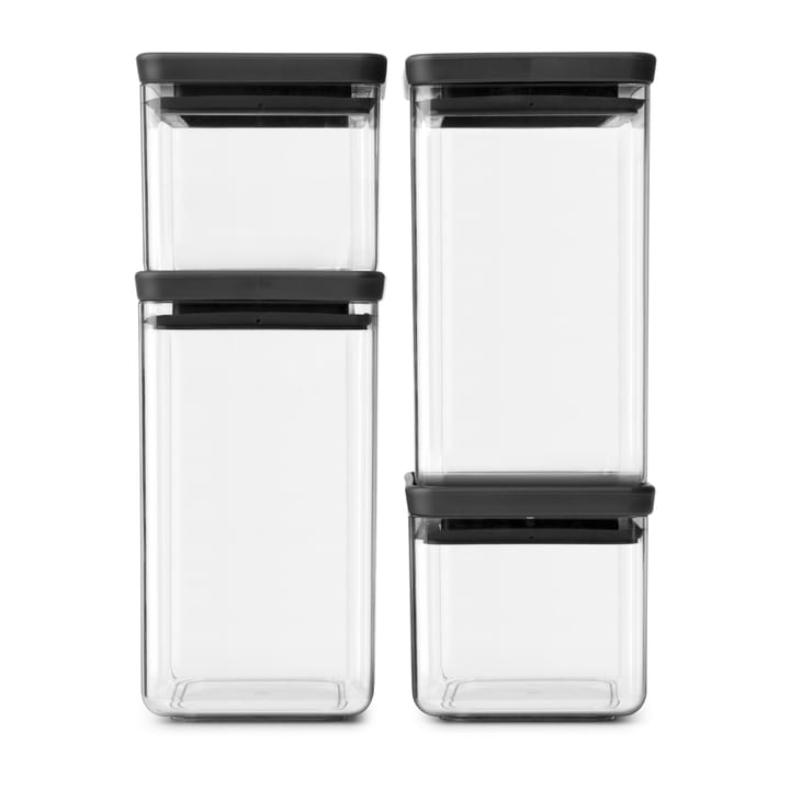 TASTY+ square storage jar set - Dark grey - Brabantia