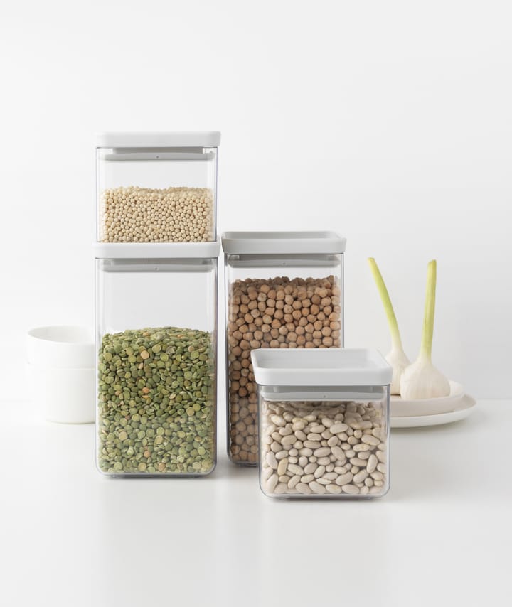 TASTY+ square storage jar set, Light grey Brabantia