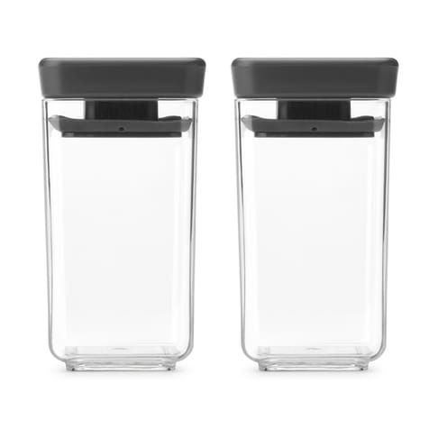 TASTY+ stackable container 2 pieces 0.15 L, Dark grey Brabantia