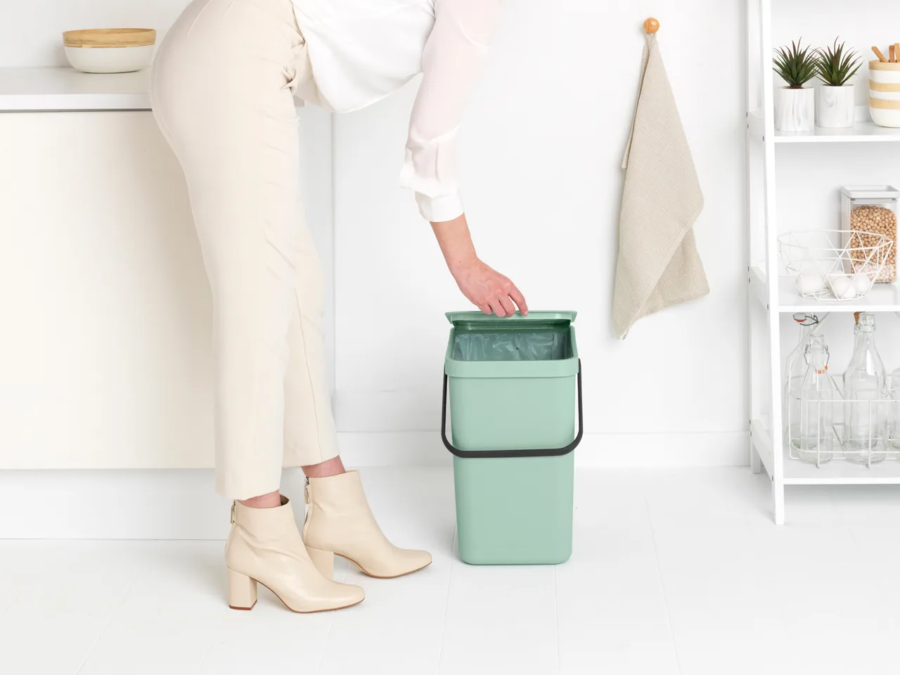 Waste Bin Sort & Go 25L, Jade Green Brabantia