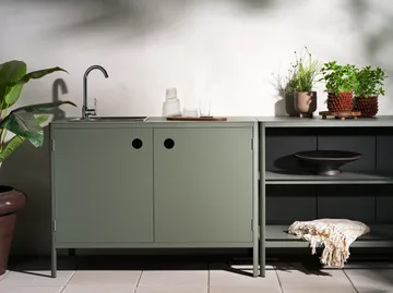Kelia outdoor kitchen base cabinet - Nordic green, 121x91x64 cm - Brafab