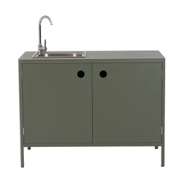 Kelia outdoor kitchen base cabinet with sink - Nordic green, 121x90x64 - Brafab