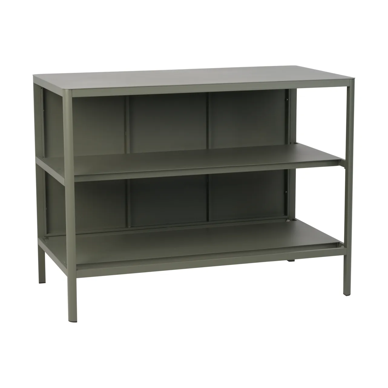 Kelia outdoor kitchen bench with shelves, Nordic green, 121x91x64 cm Brafab