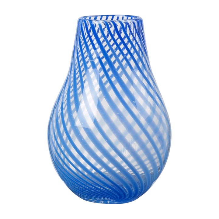 Ada Cross Stripe vase 22.5 cm, Intense blue Broste Copenhagen