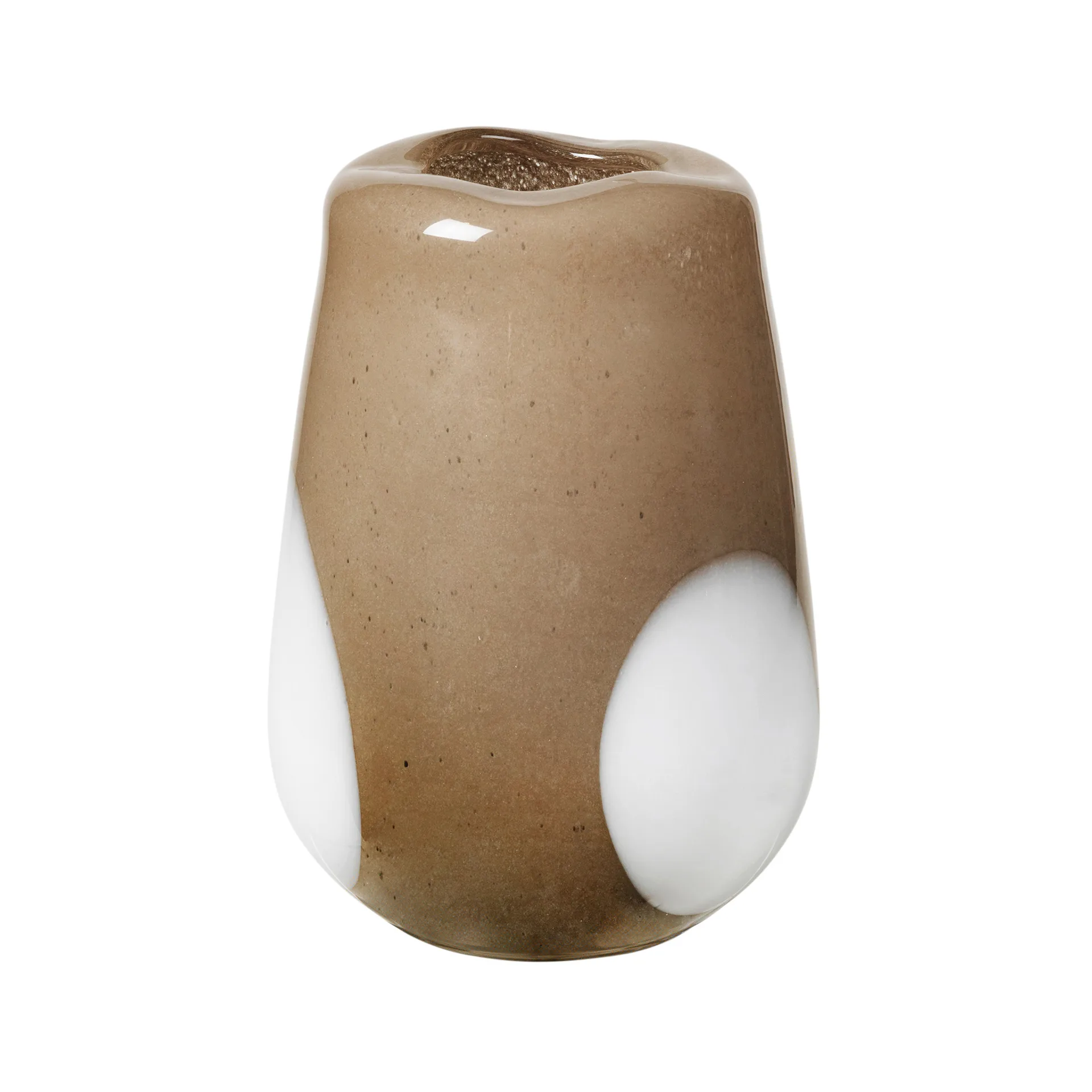 Ada Dot glass vase 26 cm, simply taupe warm grey Broste Copenhagen