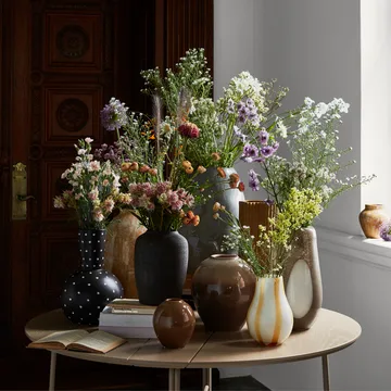 Ada Dot glass vase 37 cm - simply taupe warm grey - Broste Copenhagen