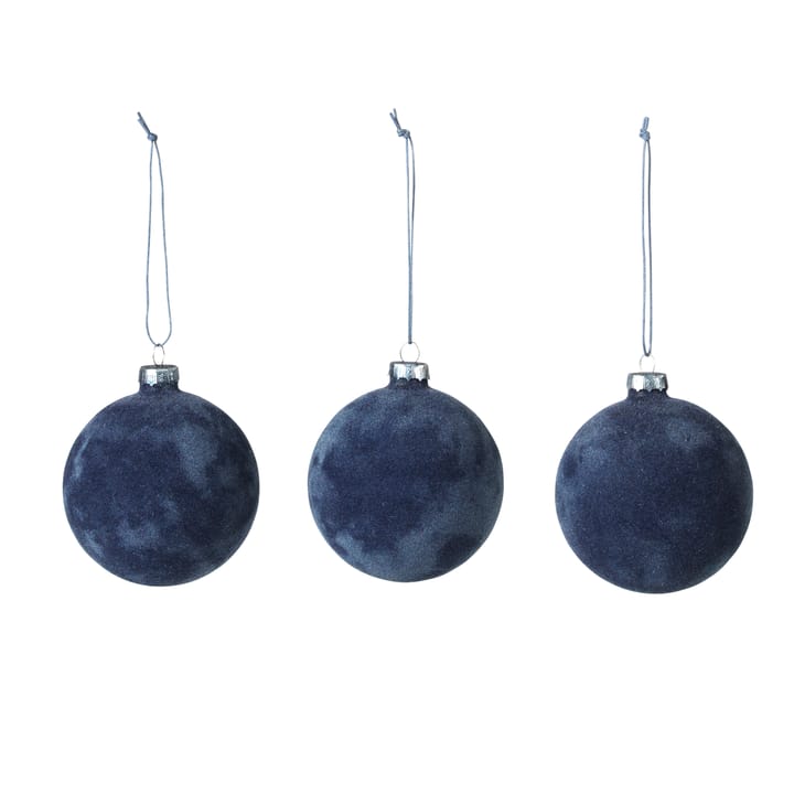 Alcan Christmas baubles 3-pack - dark blue - Broste Copenhagen