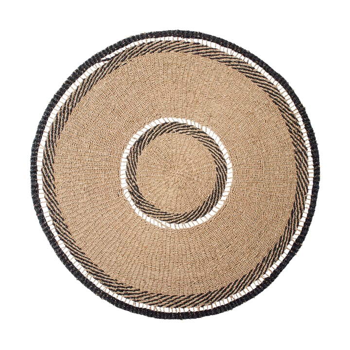 Anina rug seagrass Ø120 cm - Natural-black - Broste Copenhagen
