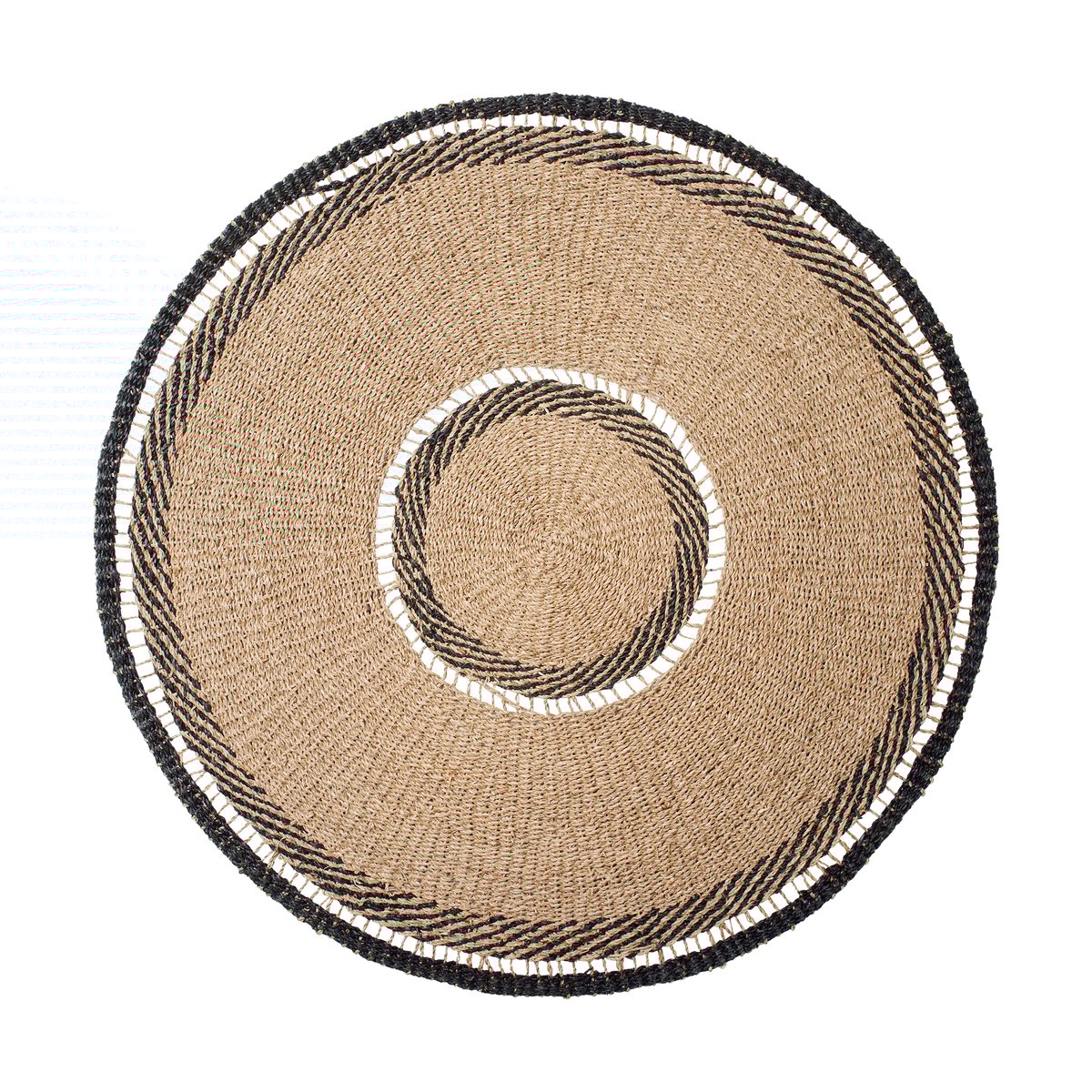 Broste Copenhagen Anina rug seagrass Ø120 cm Natural-black