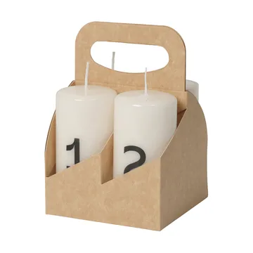 Broste advent candle - White-Black, 4 pieces - Broste Copenhagen