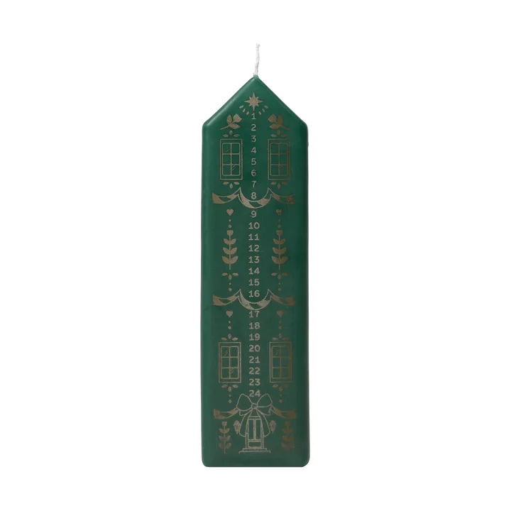 Casa advent candle - Dark Green-Gold - Broste Copenhagen