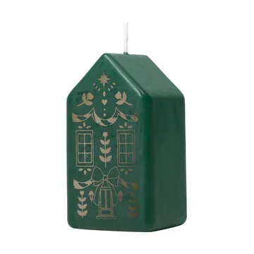 Casa pillar candle - Dark Green-Gold - Broste Copenhagen
