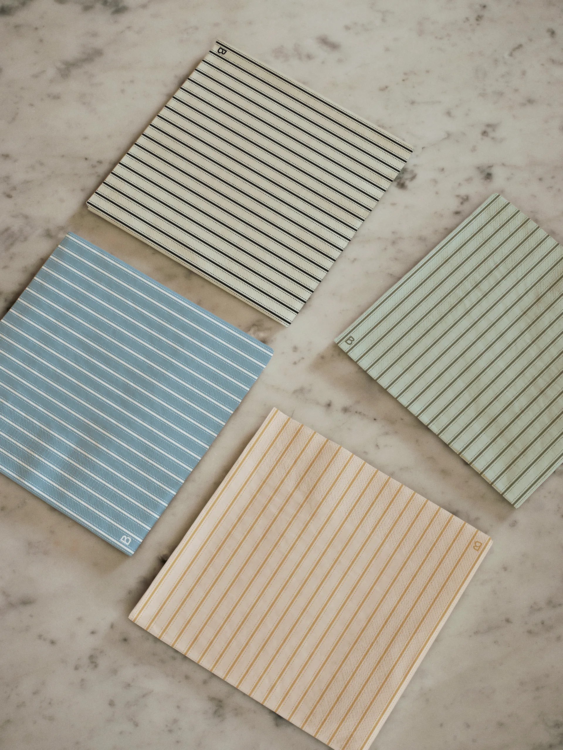 Dolly paper napkins 33x33 cm 20-pack, Light blue-white Broste Copenhagen