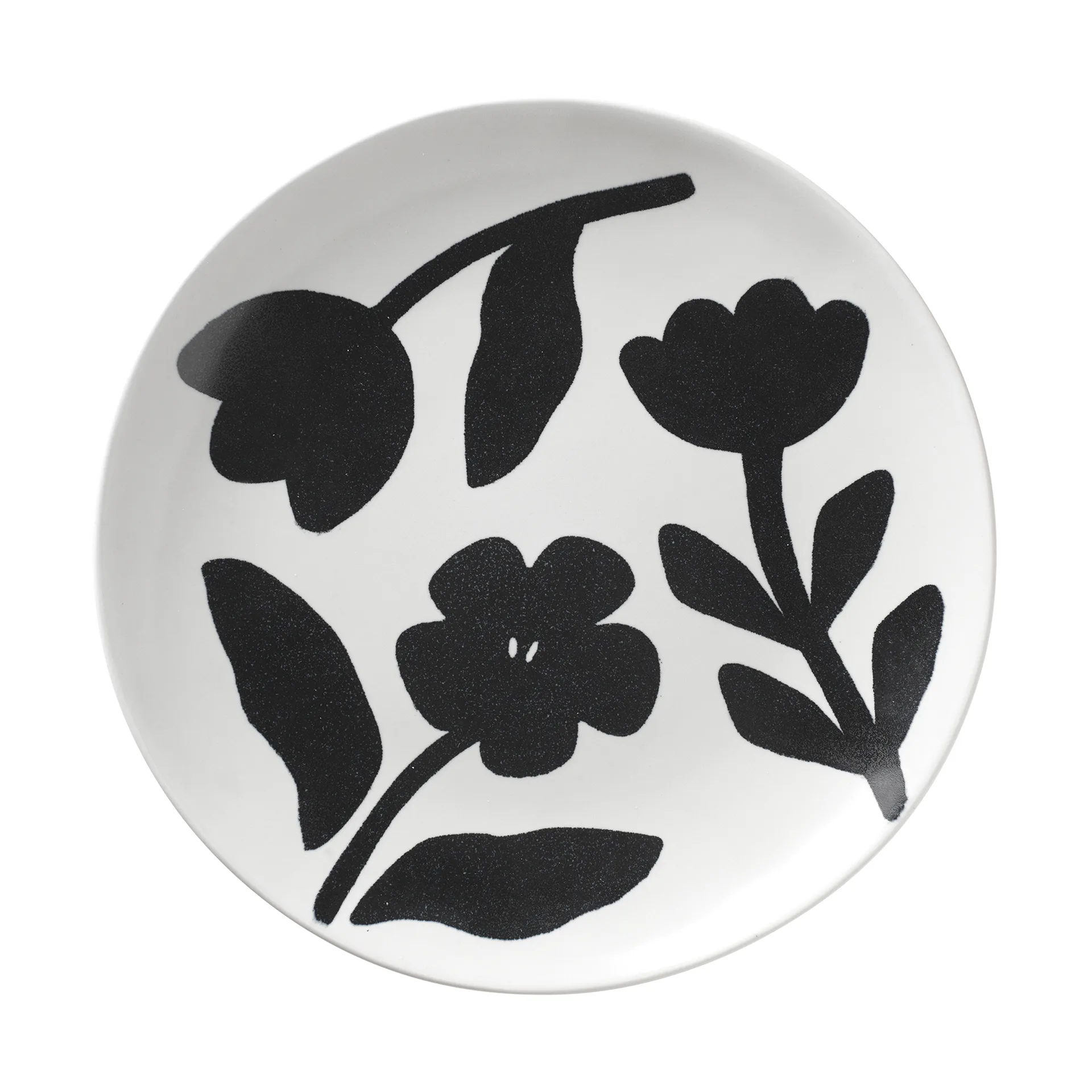 Flora plate Ø26 cm, Black-off white Broste Copenhagen