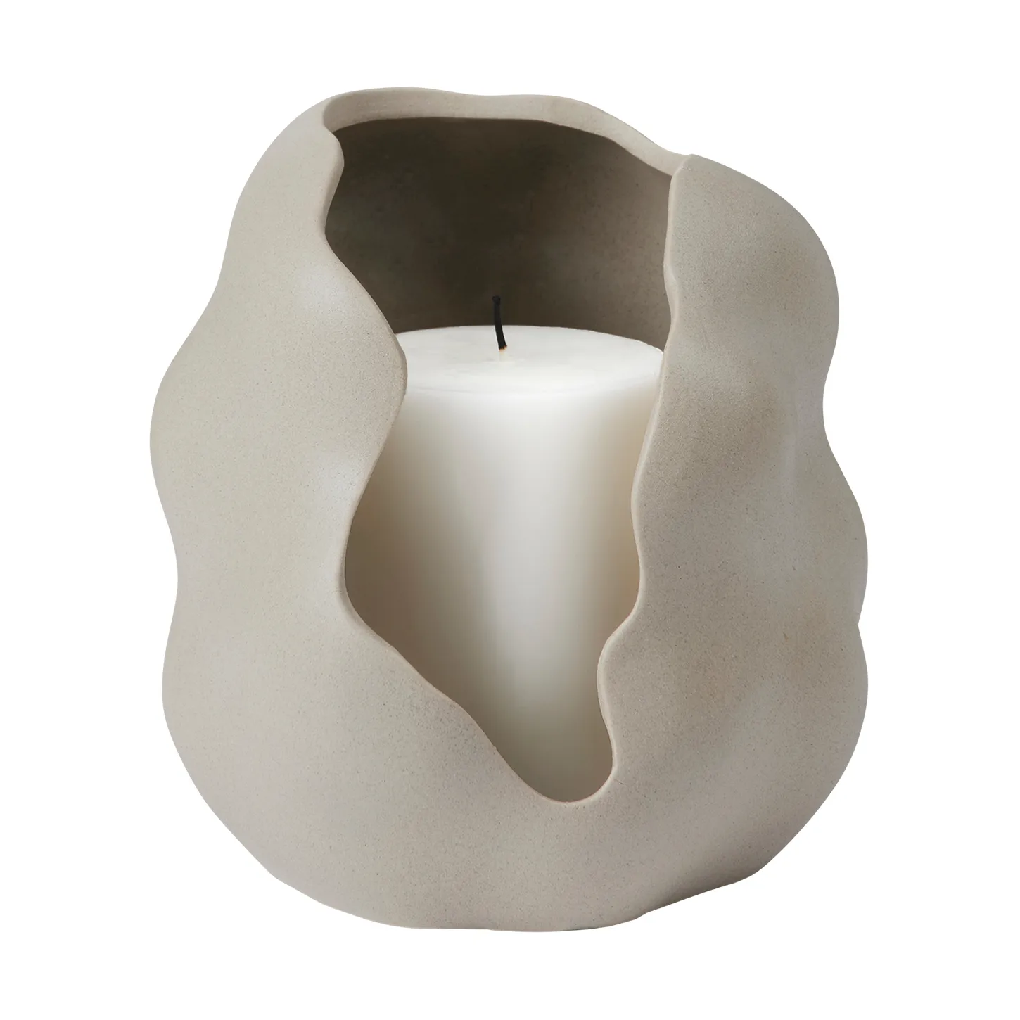 Hekla Hurricane candle lantern, Dove grey, Ø16 cm Broste Copenhagen