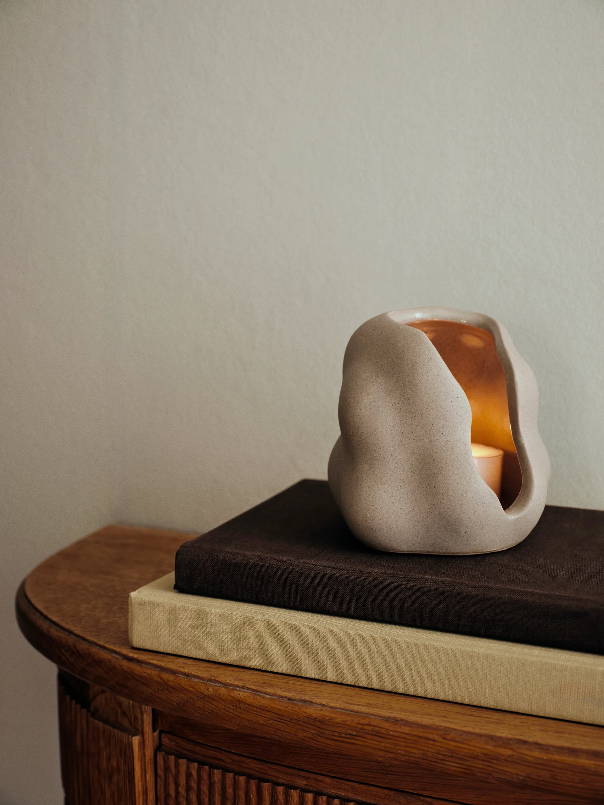 Hekla Hurricane candle lantern, Dove Grey, Ø9,5 cm Broste Copenhagen