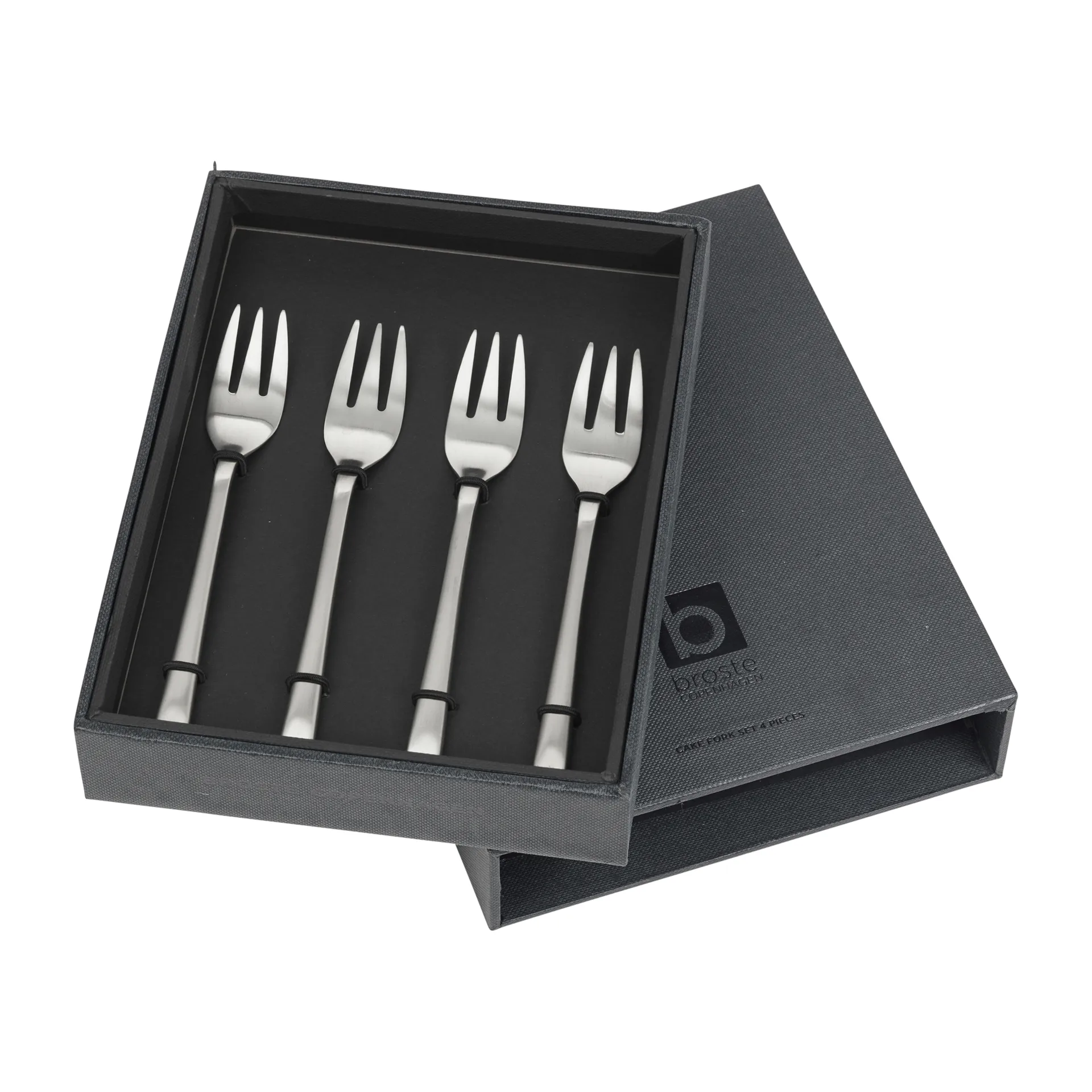 Hune cake fork 4-pack, Brushed satin Broste Copenhagen