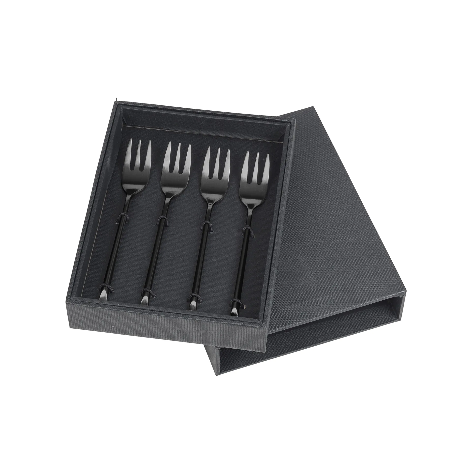 Hune cake fork 4-pack, titanium mat black Broste Copenhagen