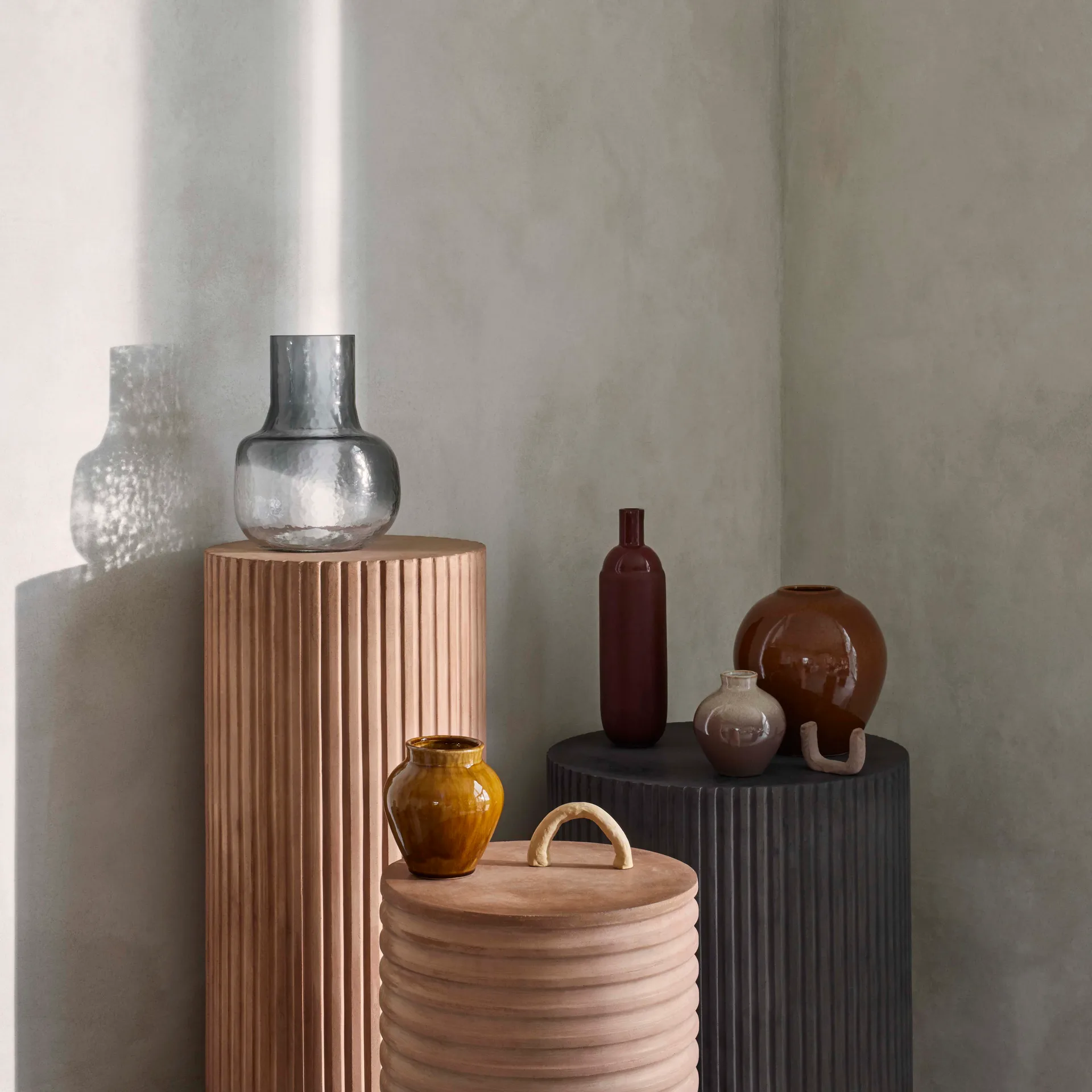 Ingrid ceramic vase 14.5 cm 3-pack, apple cinnamon Broste Copenhagen