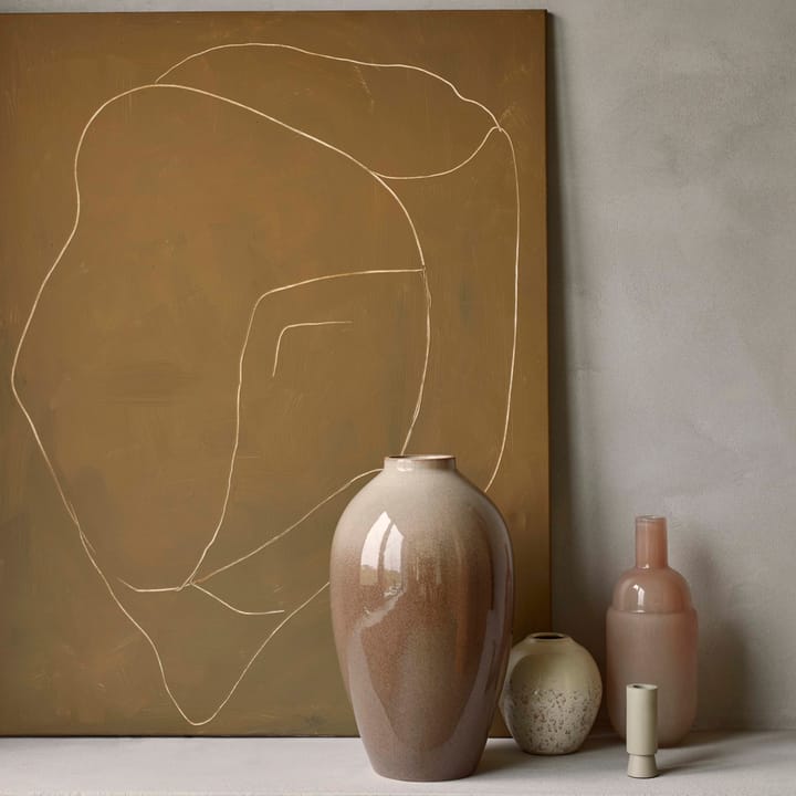 Ingrid ceramic vase 14.5 cm 3-pack, rainy day-indian tan Broste Copenhagen