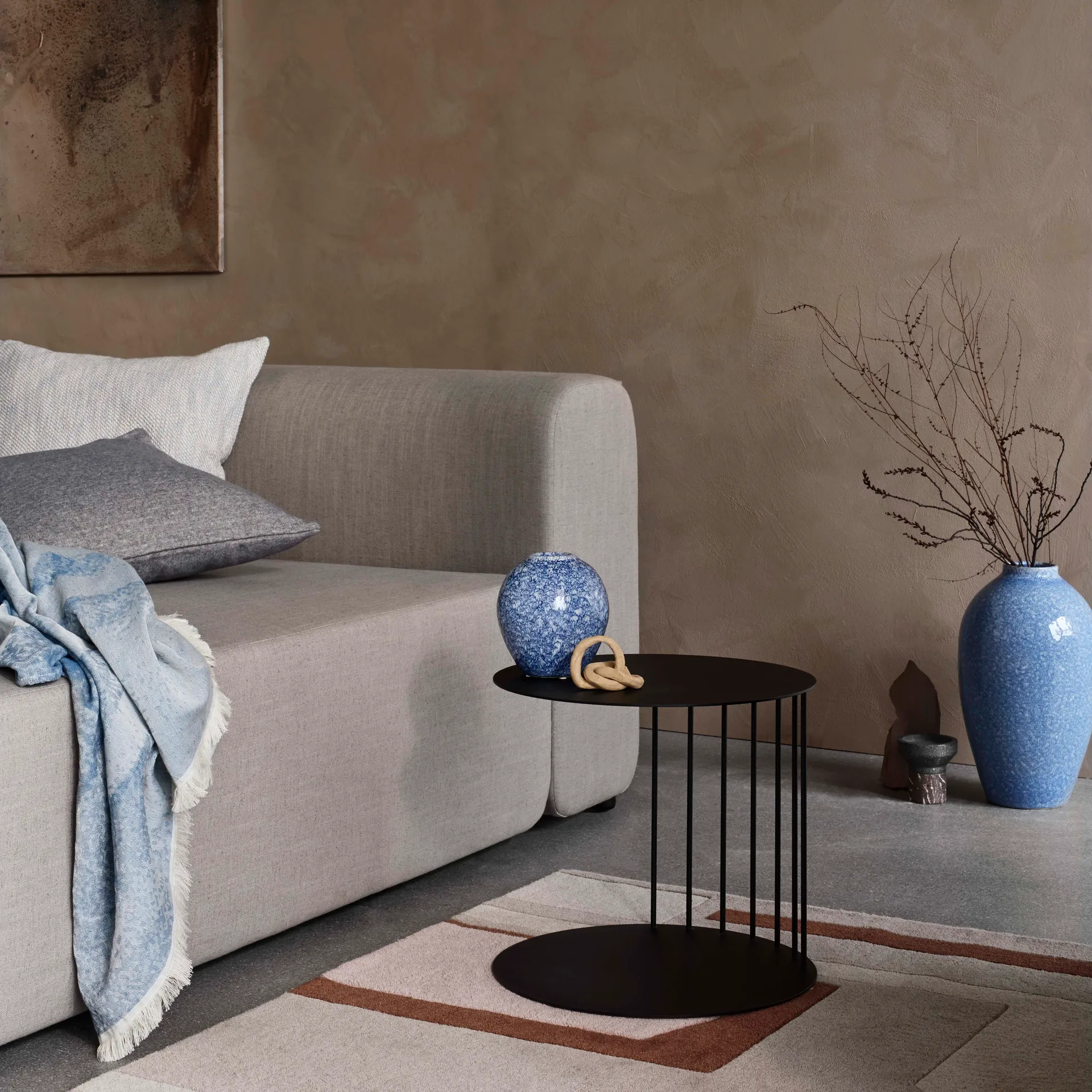 Ingrid ceramic vase 40 cm, insignia blue-white Broste Copenhagen