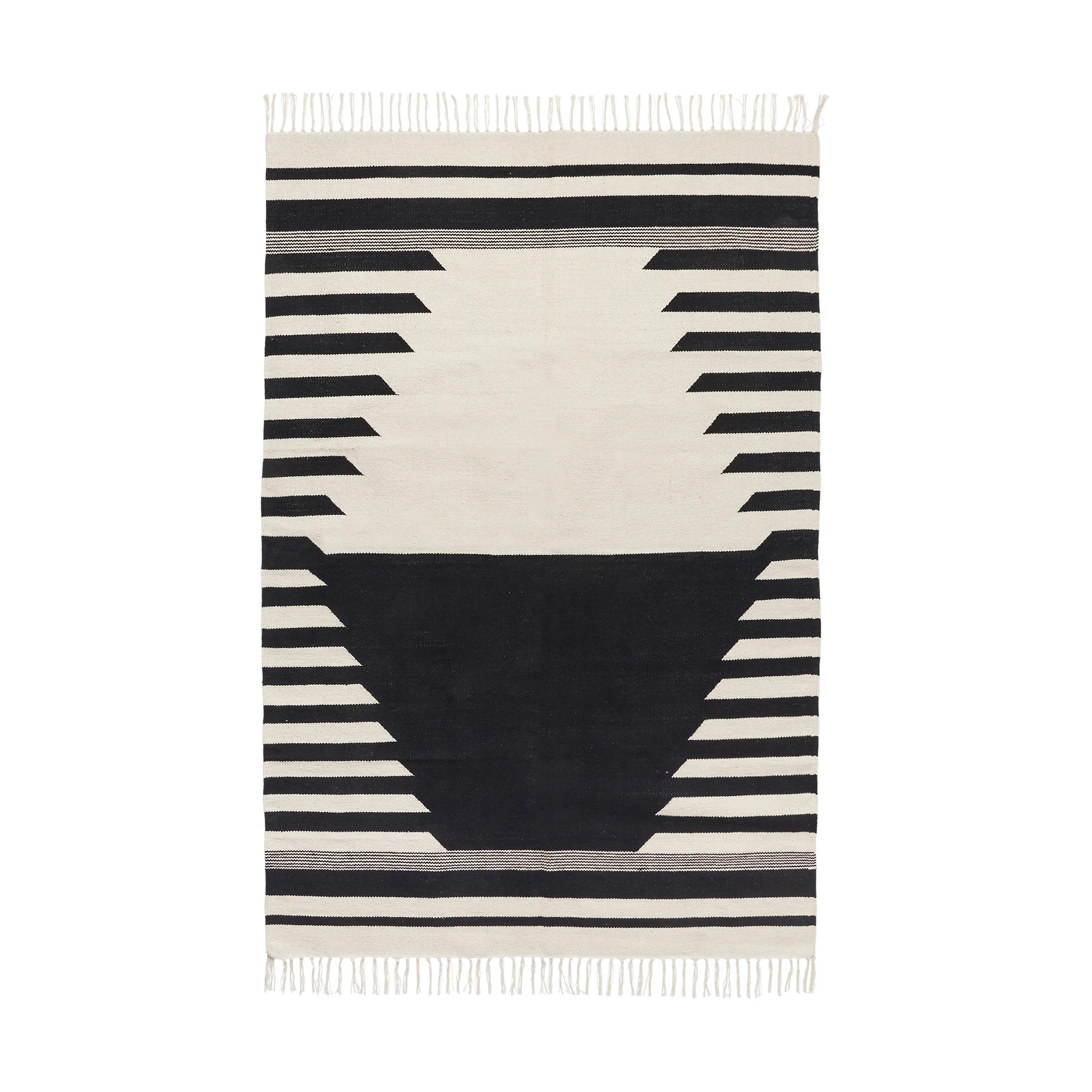 Iselin rug 140x200 cm, Black-off white Broste Copenhagen