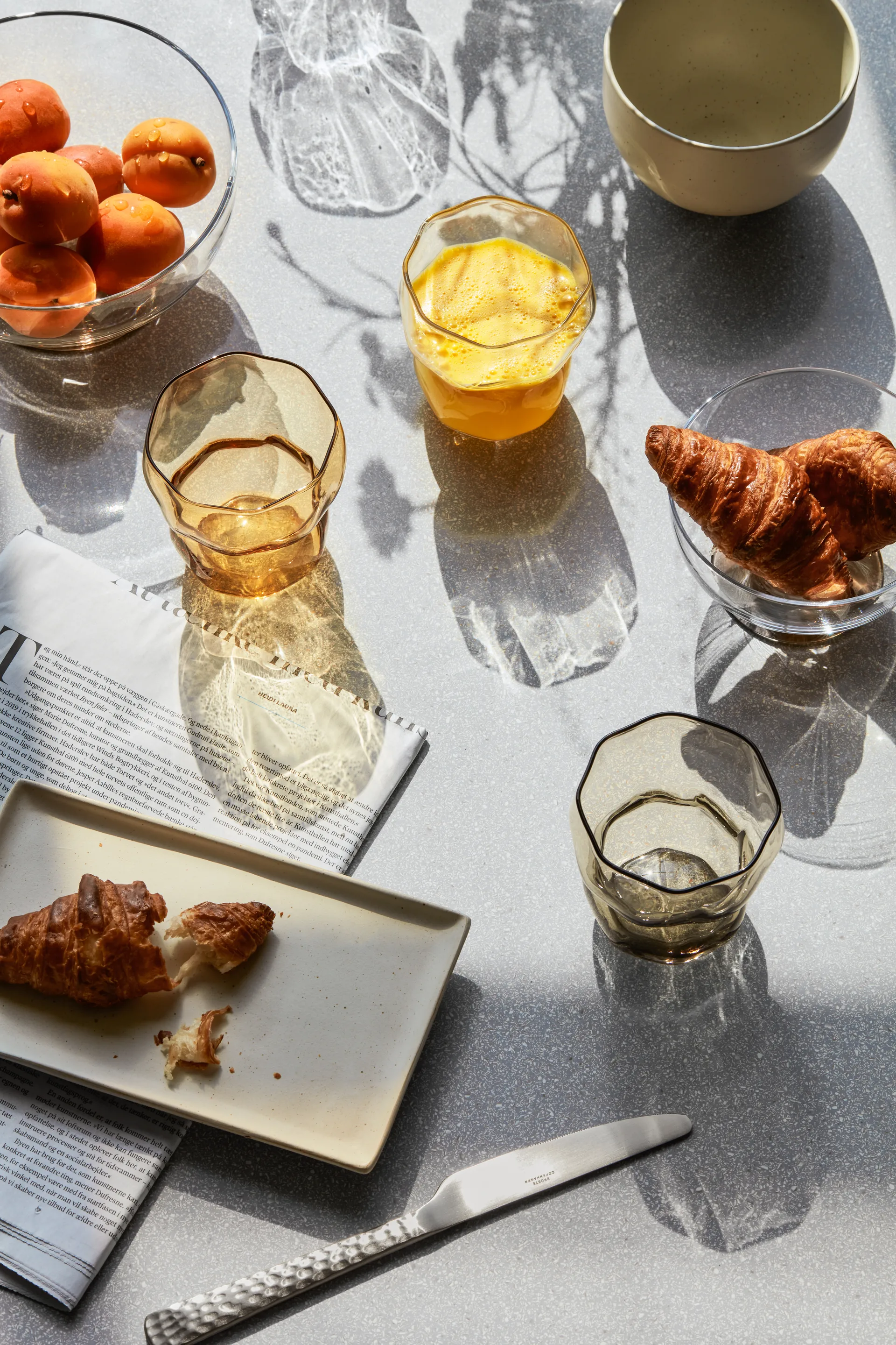 Limfjord drinking glass 25 cl, Light grey Broste Copenhagen