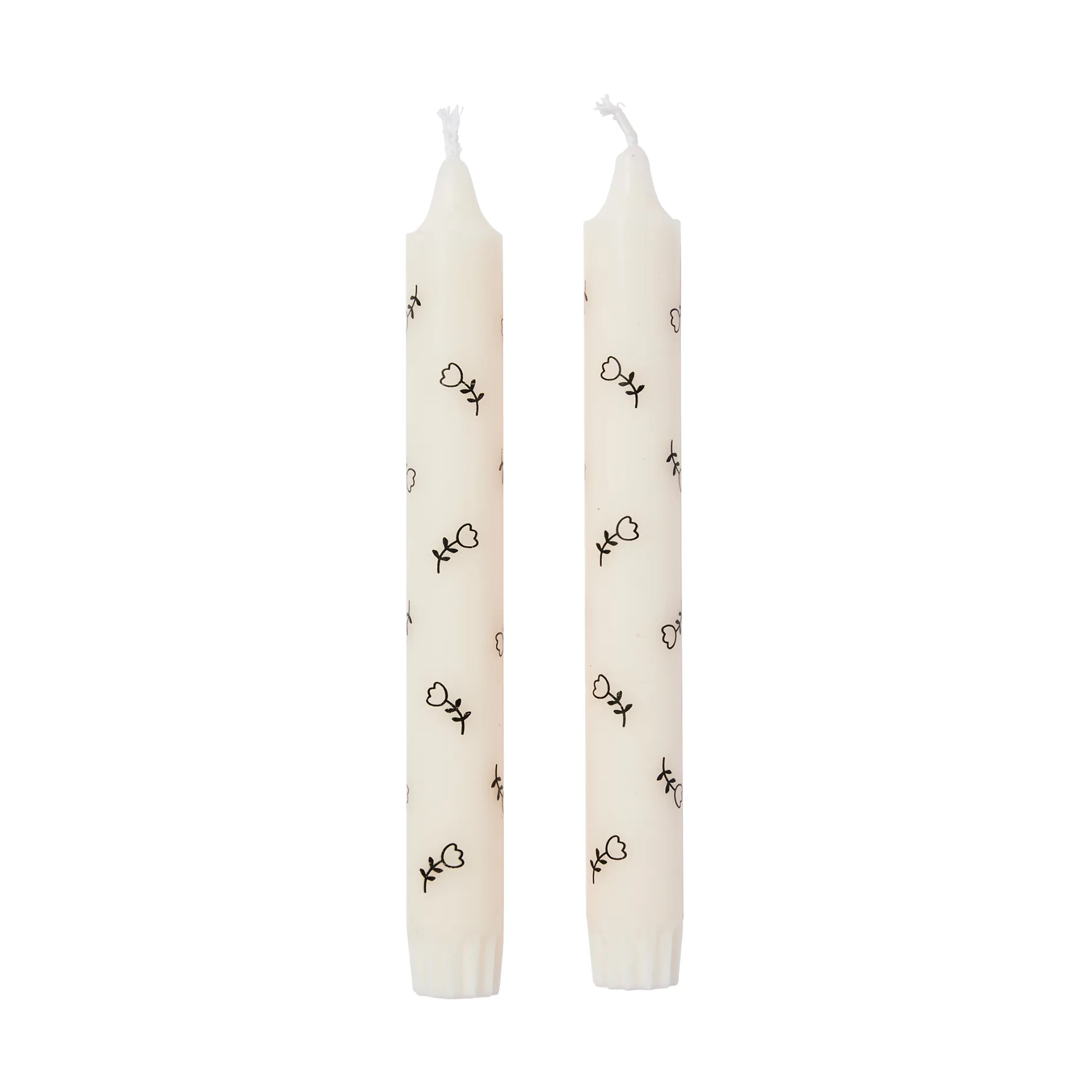 Mai taper candles 2-pack, White-black Broste Copenhagen
