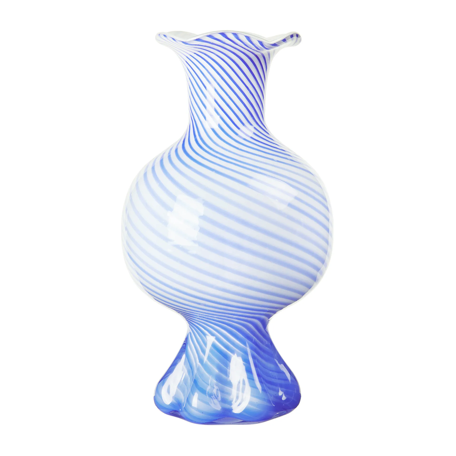 Mella vase 30 cm, Intense blue-off white Broste Copenhagen