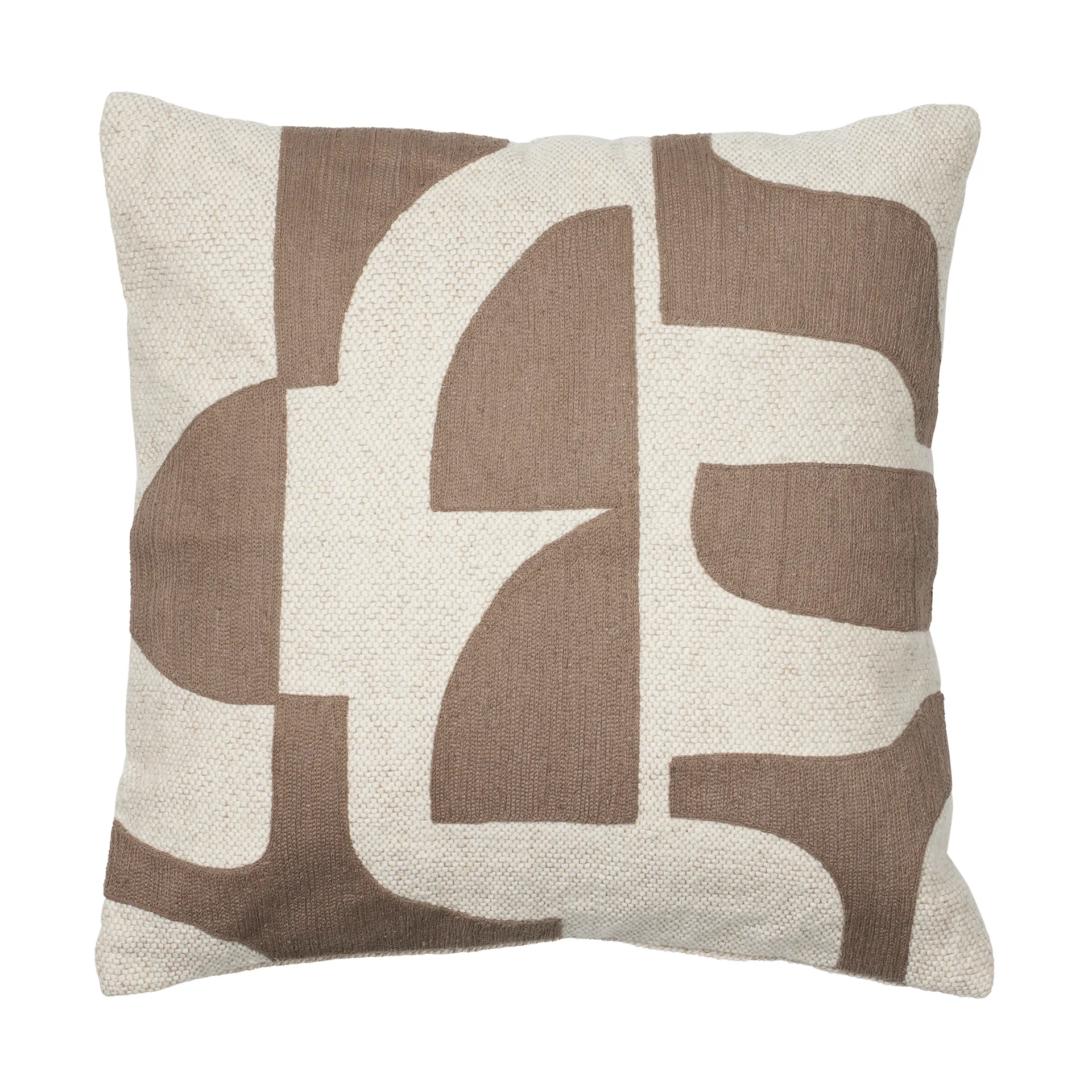 Mundo cushion cover 50x50 cm, Kangaroo brown-off white Broste Copenhagen