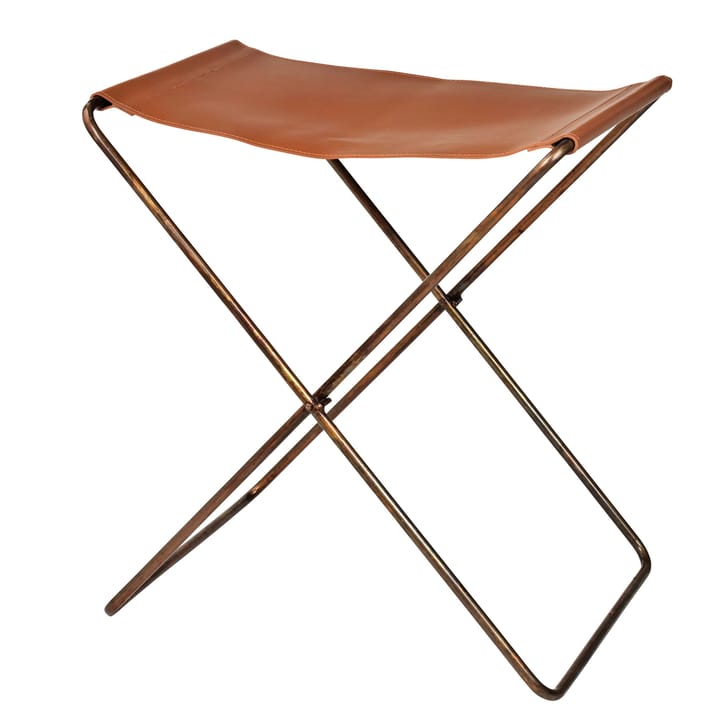 Nola stool leather, brown, 45 cm Broste Copenhagen