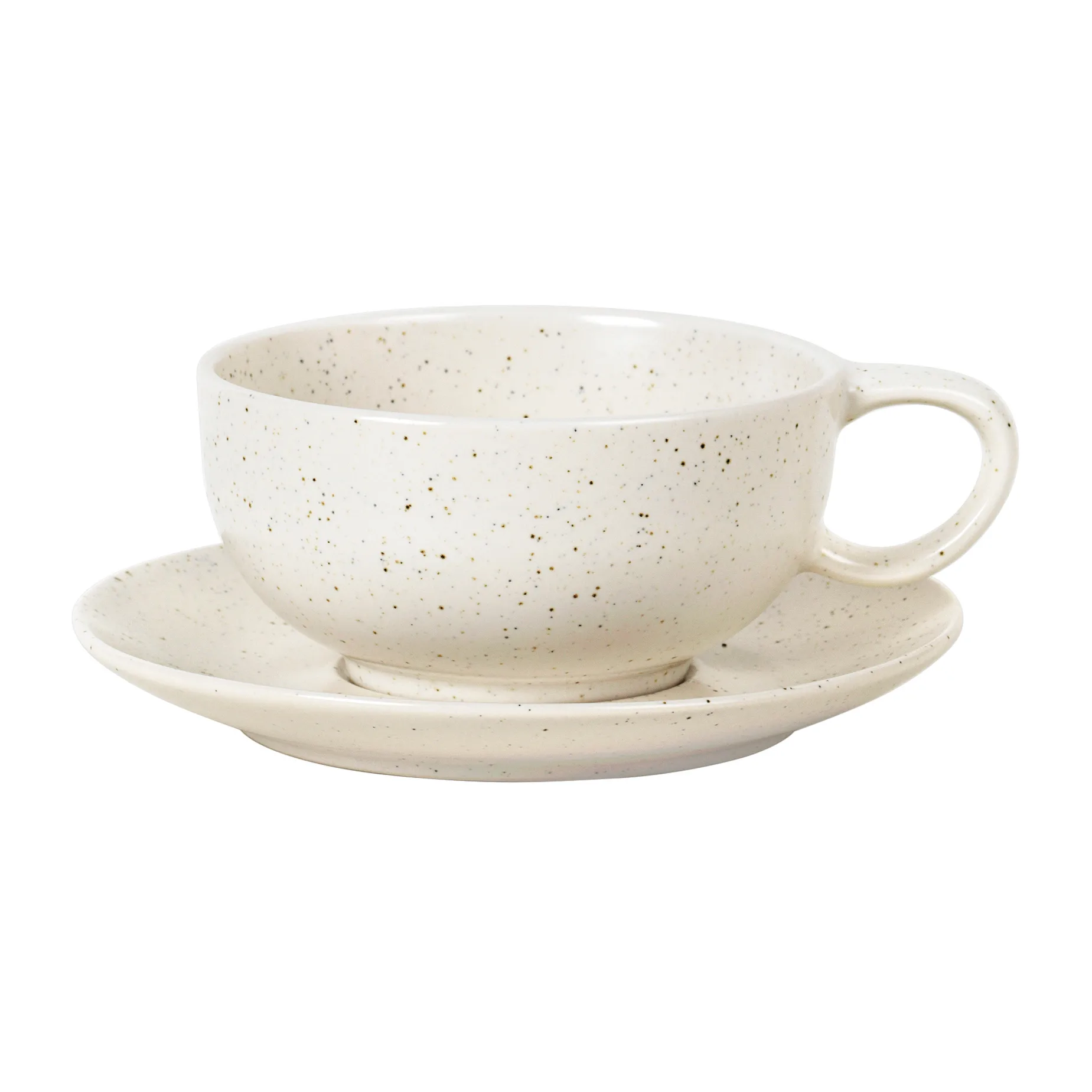 Nordic Vanilla cup with saucer 25 cl, Cream with grains Broste Copenhagen