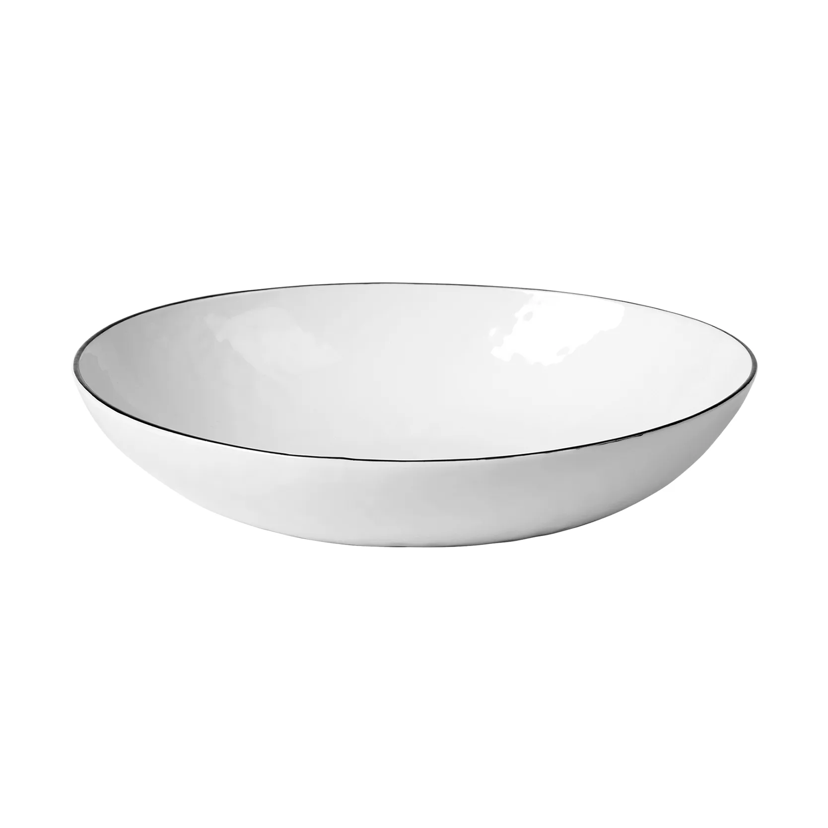Salt bowl 23x19.5x5 cm, White-black rim Broste Copenhagen