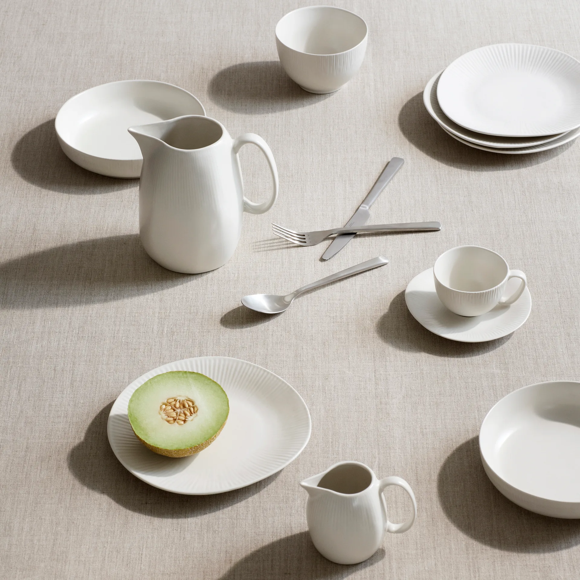 Sandvig cup with saucer soft white, 12.5 cl Broste Copenhagen