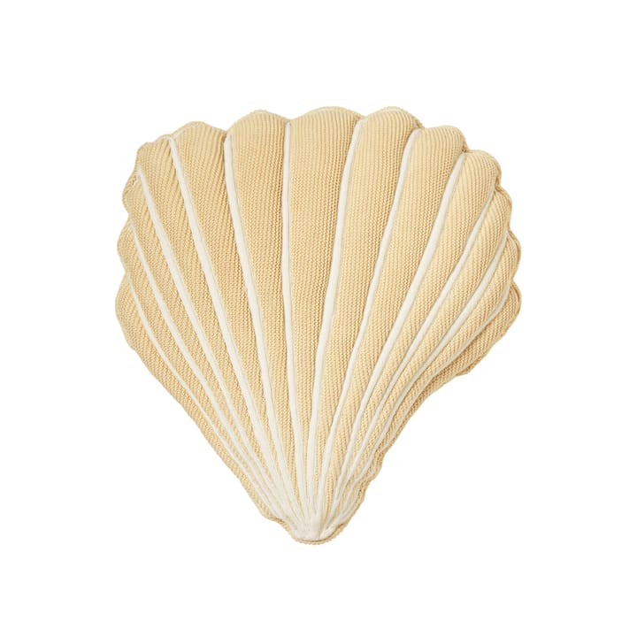 Seashell cotton pillow - Yellow - Broste Copenhagen