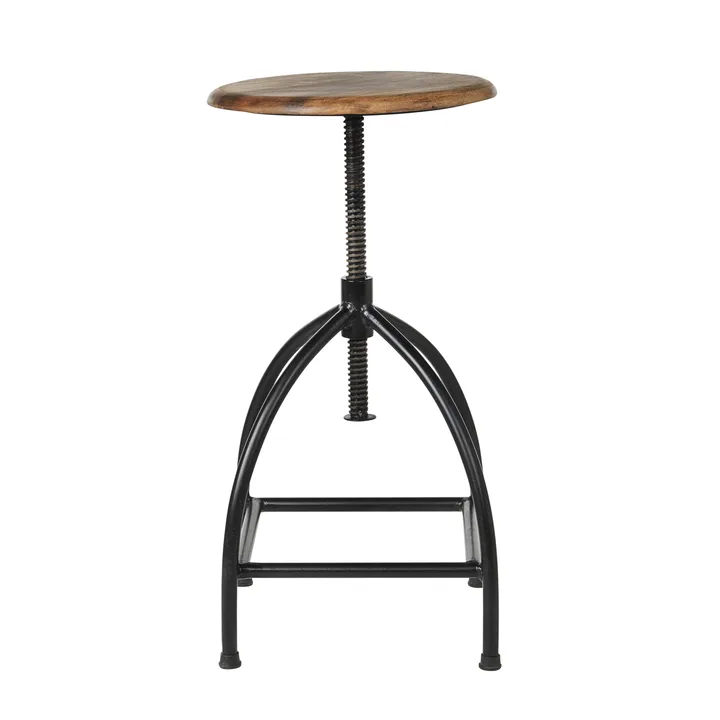 Sire round stool - Natural-black, Ø33x73 cm - Broste Copenhagen