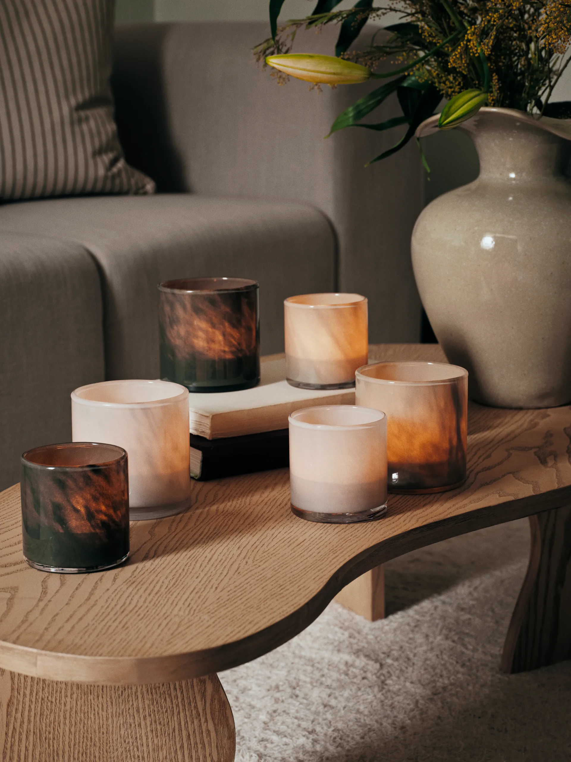 Solai hurricane candle holder, Light Green, Ø10 cm Broste Copenhagen