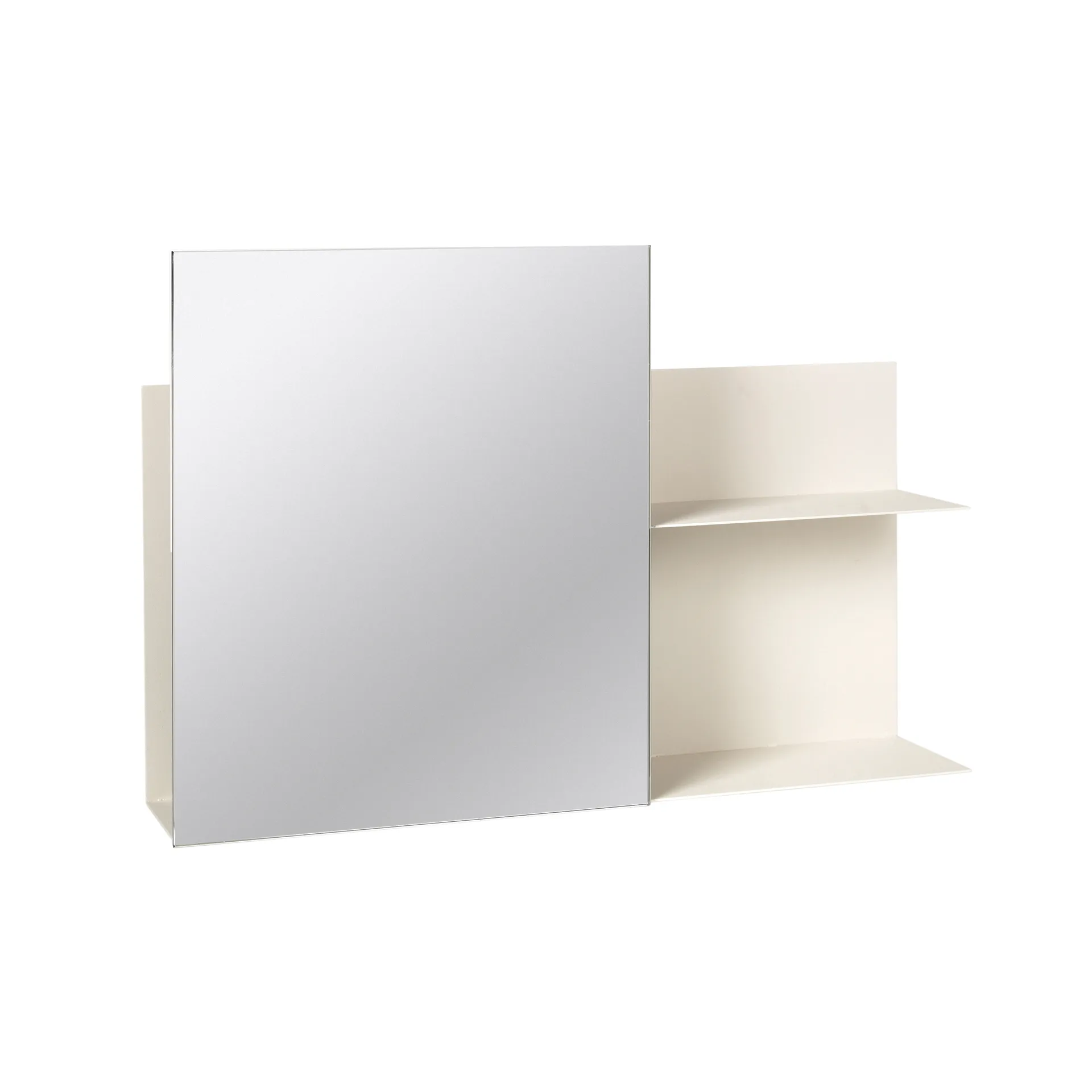 Svante wall shelf with mirror, Iron rainy day Broste Copenhagen