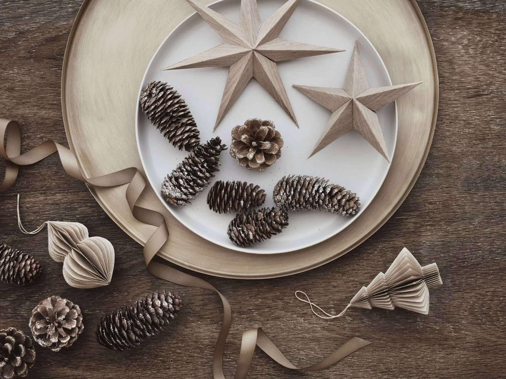 Venice wooden star Ø20 cm, Natural Broste Copenhagen