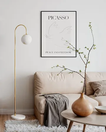 Bellagio floor lamp 163 cm - Brass-white - By Rydéns