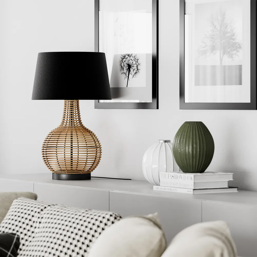 Granada table lamp, Nature/black By Rydéns