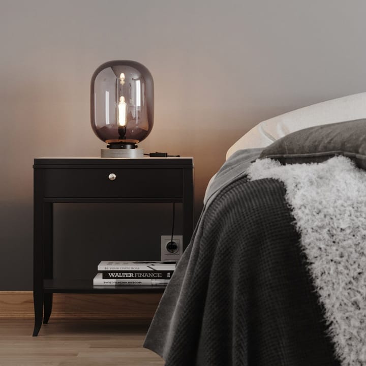 Leola table lamp, black marble-smoke grey By Rydéns