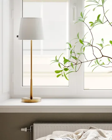 Lumi table lamp 68,5 cm - Gold-white - By Rydéns